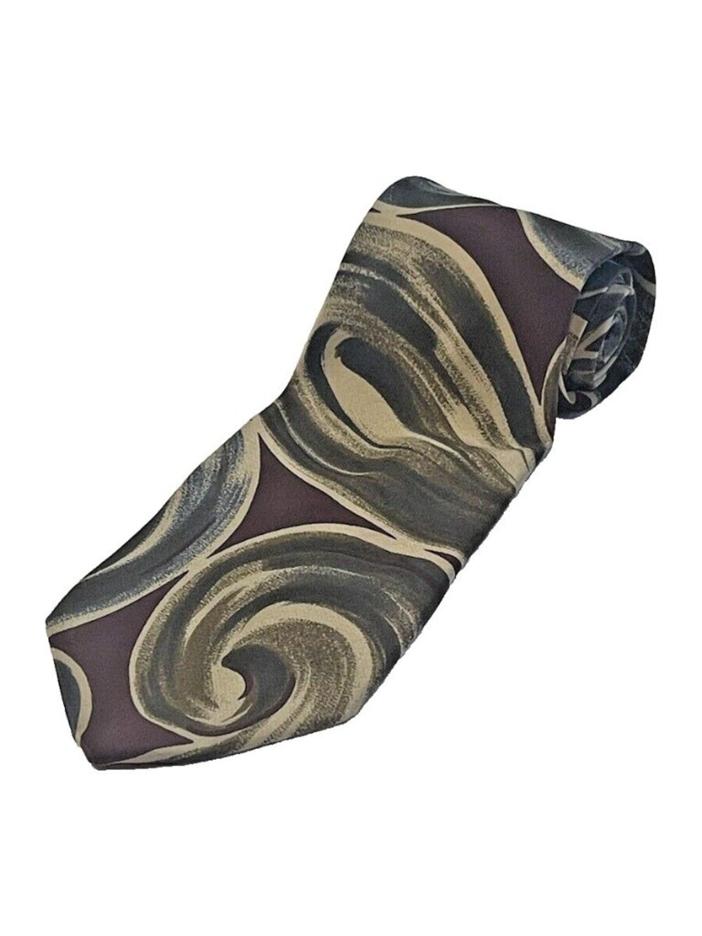 Ted Lapidus Paisley Tie 100% Silk Swirls Designer Mens Necktie 59" L 3.5" W